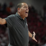 
              Houston head coach Kelvin Sampson gestures during the first half of an NCAA college basketball game against Alabama, Saturday, Dec. 10, 2022, in Houston. (AP Photo/Kevin M. Cox)
            