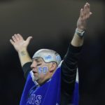 
              A Detroit Lions fan reacts during the first half of an NFL football game against the Minnesota Vikings Sunday, Dec. 11, 2022, in Detroit. (AP Photo/Paul Sancya)
            