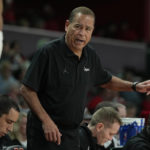
              Houston head coach Kelvin Sampson instructs his team during the first half of an NCAA college basketball game against North Carolina A&T, Tuesday, Dec. 13, 2022, in Houston. (AP Photo/Kevin M. Cox)
            