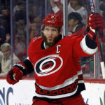 
              Carolina Hurricanes' Jordan Staal celebrates his goal against the New Jersey Devils during the second period of an NHL hockey game in Raleigh, N.C., Tuesday, Dec. 20, 2022. (AP Photo/Karl B DeBlaker)
            