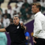 
              Mexico's head coach Gerardo Martino gestures during the World Cup group C soccer match between Saudi Arabia and Mexico, at the Lusail Stadium in Lusail, Qatar, Wednesday, Nov. 30, 2022. (AP Photo/Manu Fernandez)
            
