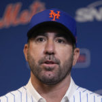 
              New York Mets' pitcher Justin Verlander speaks during a baseball news conference at Citi Field, Tuesday, Dec. 20, 2022, in New York. The team introduced Verlander after they agreed to a $86.7 million, two-year contract. It's part of an offseason spending spree in which the Mets have committed $476.7 million on seven free agents. (AP Photo/Seth Wenig)
            