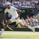 
              FILE - Australia's Nick Kyrgios returns the ball from between his legs to Serbia's Novak Djokovic in the final of the men's singles on Day 14 of the Wimbledon tennis championships in London on July 10, 2022. Kyrgios is one of the tennis players featured in the new Netflix docuseries “Break Point,” which is scheduled to debut on Jan. 13, 2023. The show is from the producers of “Formula 1: Drive to Survive.” (AP Photo/Alastair Grant, File)
            