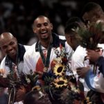 
              FILE - Dream Team members Charles Barkley, left, and Grant Hill share a laugh with teammates after receiving their gold medals at the Centennial Summer Olympic Games in Atlanta, Aug. 3, 1996. Let the recruiting begin. The braintrust for the U.S. — managing director Grant Hill, national team director Sean Ford and coach Steve Kerr — is already well into the process of trying to get players thinking about wearing the red, white and blue at the World Cup in 2023 as well as the Paris Olympics in 2024. (AP Photo/Hans Deryk, File)
            