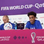 
              Head coach Gregg Berhalter, left, and Tyler Adams, both of the United States attend a press conference on the eve of the round of 16 World Cup soccer match between the Netherlands and the United States at Kalifa International Stadium, in Doha, Qatar, Friday, Dec. 2, 2022. (AP Photo/Ashley Landis)
            