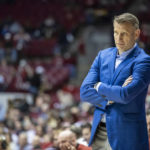 
              Alabama head coach Nate Oats reacts to an Alabama turnover during the second half of an NCAA college basketball game against Jackson State, Tuesday, Dec. 20, 2022, in Tuscaloosa, Ala. (AP Photo/Vasha Hunt)
            