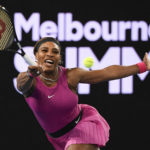 
              FILE - United States' Serena Williams makes a forehand return to compatriot Danielle Collins during a tuneup event ahead of the Australian Open tennis championships in Melbourne, Australia, Friday, Feb. 5, 2021. (AP Photo/Andy Brownbill, File)
            