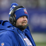 
              FILE - New York Giants coach Brian Daboll stands along the sideline during the second half of the team's NFL football game against the Detroit Lions, Nov. 20, 2022, in East Rutherford, N.J. Daboll, Doug Pederson and Kyle Shanahan are the finalists for AP Coach of the Year award. (AP Photo/Seth Wenig, File)
            