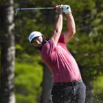 
              Jon Rahm, of Spain, plays his shot from the second tee during the final round of the Tournament of Champions golf event, Sunday, Jan. 8, 2023, at Kapalua Plantation Course in Kapalua, Hawaii. (AP Photo/Matt York)
            
