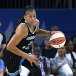 
              FILE - Chicago Sky's Candace Parker starts a fast break during Game 1 of the team's WNBA basketball semifinal playoff series against the Connecticut Sun on Aug. 28, 2022, in Chicago. Parker announced on social media Saturday, Jan. 28, 2023, that she would sign with the defending champion Las Vegas Aces. Parker spent the past two seasons playing for her hometown Sky, leading Chicago to the WNBA championship in 2021. (AP Photo/Charles Rex Arbogast, File)
            