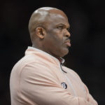 
              Atlanta Hawks head coach Nate McMillan watches the game during the first half of an NBA basketball game against the Miami Heat, Monday, Jan. 16, 2023, in Atlanta. (AP Photo/Hakim Wright Sr.)
            
