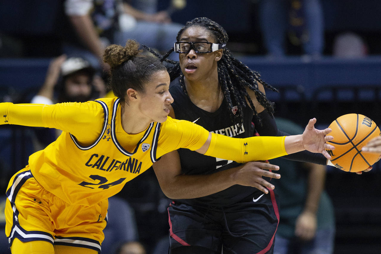 Brink's big day helps No. 2 Stanford hold off Cal 60-56