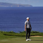 
              Scottie Scheffler reacts after making birdie on the 12th green during the second round of the Tournament of Champions golf event, Friday, Jan. 6, 2023, at Kapalua Plantation Course in Kapalua, Hawaii. (AP Photo/Matt York)
            