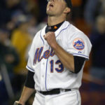 
              FILE - New York Mets' Billy Wagner reacts after the third out against the Los Angeles Dodgers to end Game 2 of Major League Baseball's National League Division Series, Thursday, Oct. 5, 2006, at Shea Stadium in New York. The Mets won, 4-1. Wagner, Scott Rolen and Todd Helton are leading contenders to be elected to baseball's Hall of Fame in the Baseball Writers' Association of America vote announced Tuesday, Jan. 24, 2023. (AP Photo/Bill Kostroun, File)
            