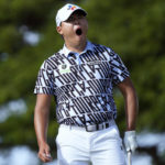 
              Si Woo Kim yawns on the second tee during the final round of the Sony Open golf tournament, Sunday, Jan. 15, 2023, at Waialae Country Club in Honolulu. (AP Photo/Matt York)
            