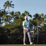 
              Russell Henley watches his birdie putt come up short on the 10th green during the first round of the Sony Open golf tournament, Thursday, Jan. 12, 2023, at Waialae Country Club in Honolulu. (AP Photo/Matt York)
            