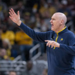 
              Indiana Pacers head coach Rick Carlisle reacts during the second half of an NBA basketball game against the Toronto Raptors in Indianapolis, Monday, Jan. 2, 2023. (AP Photo/Doug McSchooler)
            