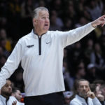 
              Purdue head coach Matt Painter directs his team during the second half of an NCAA college basketball game against Nebraska in West Lafayette, Ind., Friday, Jan. 13, 2023. Purdue defeated Nebraska 73-55. (AP Photo/Michael Conroy)
            
