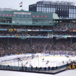 
              The Pittsburgh Penguins play against the Boston Bruins during the first period of the NHL Winter Classic hockey game at Fenway Park, Monday, Jan. 2, 2023, in Boston. (AP Photo/Charles Krupa)
            