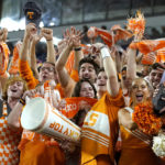 
              Tennessee fans cheer during the second half of the team's Orange Bowl NCAA college football game against Clemson, Friday, Dec. 30, 2022, in Miami Gardens, Fla. (AP Photo/Lynne Sladky)
            