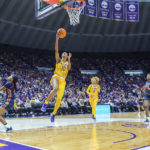 
              Angel Reese takes a shot as LSU takes on the Auburn during an NCAA college basketball game, Sunday, Jan. 15, 2023, in Baton Rouge, La. (Scott Clause/The Daily Advertiser via AP)
            