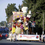 
              Trader Joe's float, "Onward!," makes its way along Colorado Boulevard during the 134th Rose Parade in Pasadena, Calif., Monday, Jan. 2, 2023. (Sarah Reingewirtz/The Orange County Register via AP)
            