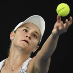 
              FILE - Australia's Ash Barty serves to Danielle Collins, of the U.S. during the women's singles final at the Australian Open tennis championships in Melbourne, Australia, Saturday, Jan. 29, 2022. Next week, Barty won’t be defending the Australian Open title she won last January. Shocking everyone except a few close friends and family, she announced her retirement in March. (AP Photo/Andy Brownbill)
            