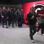 
              Georgia head coach Kirby Smart and the team arrive for a media day ahead of the national championship NCAA College Football Playoff game between Georgia and TCU, Saturday, Jan. 7, 2023, in Los Angeles. The championship football game will be played Monday. (AP Photo/Marcio Jose Sanchez)
            