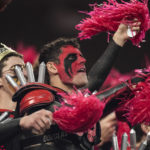 
              Georgia fans cheer as teams warm up before the national championship NCAA College Football Playoff game between Georgia and TCU, Monday, Jan. 9, 2023, in Inglewood, Calif. (AP Photo/Mark J. Terrill)
            