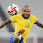 
              FILE - Brazil's Dani Alves kicks the ball during a men's soccer semifinal match at the 2020 Summer Olympics, Tuesday, Aug. 3, 2021, in Kashima, Japan.  Brazilian soccer player Dani Alves has been arrested after being accused of sexually abusing a woman in Barcelona it was reported on Friday, Jan. 20, 2023. Police say the alleged act took place on Dec. 31 at a night club in Barcelona. (AP Photo/Andre Penner, File)
            