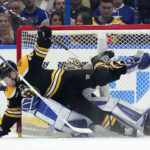 
              Boston Bruins left wing Taylor Hall (71) crashes into Tampa Bay Lightning goaltender Andrei Vasilevskiy (88) during the second period of an NHL hockey game Thursday, Jan. 26, 2023, in Tampa, Fla. Hall was penalized on the play. (AP Photo/Chris O'Meara)
            