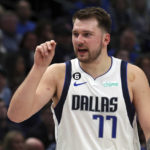 
              Dallas Mavericks guard Luka Doncic reacts after being called for a technical foul during the first half against the New Orleans Pelicans in an NBA basketball game on Saturday, Jan. 7, 2023, in Dallas. (AP Photo/Richard W. Rodriguez)
            