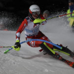 
              Croatia's Zrinka Ljutic speeds down the course during an alpine ski, women's World Cup slalom in Flachau, Austria, Tuesday, Jan.10, 2023. (AP Photo/Marco Trovati)
            