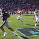 
              Mississippi State cornerback Marcus Banks (1) runs a fumble back 60-yards for a score against Illinois during the second half of the ReliaQuest Bowl NCAA college football game Monday, Jan. 2, 2023, in Tampa, Fla. (AP Photo/Chris O'Meara)
            