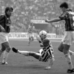 
              Juventus' Gianluca Vialli, center, vies for the ball with AC Milan's Alessandro Costacurta, left, and Christian Panucci, during their match at San Siro stadium, in Milan, Italy,  on Oct. 15, 1995. Gianluca Vialli, the former Italy striker who helped both Sampdoria and Juventus win Serie A and European trophies before becoming a player-manager at Chelsea, has died on Friday, Jan. 6, 2023. He was 58. (AP Photo/Luca Bruno, File)
            