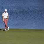 
              Davis Thompson stands on the ninth green during the American Express golf tournament on the Nicklaus Tournament Course at PGA West Friday, Jan. 20, 2023, in La Quinta, Calif. (AP Photo/Mark J. Terrill)
            