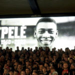 
              A tribute to soccer legend Pele is shown on screen ahead of the English Premier League soccer match between Nottingham Forest and Chelsea, at the City Ground, in Nottingham, England, Sunday, Jan. 1, 2023. Pele died on Thursday, Dec. 29, 2022 in Brazil at the age of 82. (Mike Egerton/PA via AP)
            