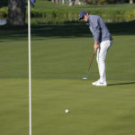 
              Davis Thompson putts on the 16th green during the American Express golf tournament on the La Quinta Country Club Course Thursday, Jan. 19, 2023, in La Quinta, Calif. (AP Photo/Mark J. Terrill)
            