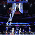 
              Orlando Magic's Markelle Fultz goes up for a dunk during the second half of an NBA basketball game against the Philadelphia 76ers, Monday, Jan. 30, 2023, in Philadelphia. (AP Photo/Matt Slocum)
            