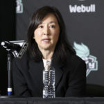 
              New York Liberty co-owner Clara Wu Tsai speaks during a WNBA basketball news conference, Thursday, Feb. 9, 2023, in New York. (AP Photo/Jessie Alcheh)
            