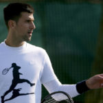 
              Serbian tennis player Novak Djokovic speaks and gestures during his open practise session in Belgrade, Serbia, Wednesday, Feb. 22, 2023. Djokovic said Wednesday he still hopes US border authorities would allow him entry to take part in two ATP Masters tennis tournaments despite being unvaccinated against the coronavirus. (AP Photo/Darko Vojinovic)
            