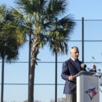 
              MLB Commissioner Rob Manfred speaks to the media and answers questions during baseball spring training in Dunedin, Fla., Thursday, Feb. 16, 2023. (Nathan Denette/The Canadian Press via AP)
            