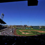 
              The Chicago Cubs and the Arizona Diamondbacks compete during the sixth inning of a spring training baseball game, Monday, Feb. 27, 2023, in Scottsdale, Ariz. (AP Photo/Matt York)
            