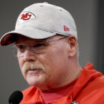 
              Kansas City Chiefs head coach Andy Reid talks to the media before an NFL football workout Thursday, Feb. 2, 2023, in Kansas City, Mo. The Chiefs are scheduled to play the Philadelphia Eagles in Super Bowl LVII on Sunday, Feb. 12, 2023. (AP Photo/Charlie Riedel)
            