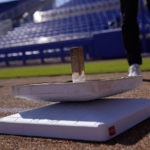 
              The new, larger base sits next to the older, smaller base at TD Ballpark Wednesday, Feb. 15, 2023, in Dunedin, Fla. Opening day will feature three of the biggest changes in baseball since 1969: Two infielders will be required to be on either side of second base, base size will increase to 18-inch squares from 15 and a pitch clock will be used. (AP Photo/Brynn Anderson)
            