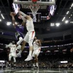 
              Milwaukee Bucks' Giannis Antetokounmpo shoots against Los Angeles Clippers' Ivica Zubac during the first half of an NBA basketball game Thursday, Feb. 2, 2023, in Milwaukee. The Bucks won 106-105. (AP Photo/Morry Gash)
            