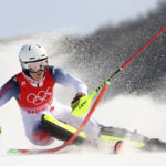 
              FILE - Paula Moltzan, of the United States, competes in the first run of the women's slalom at the 2022 Winter Olympics, Wednesday, Feb. 9, 2022, in the Yanqing district of Beijing. When Paula Moltzan finished second behind Mikaela Shiffrin for the U.S. ski team’s first 1-2 finish in a women’s World Cup slalom in more than half a century recently, it was easy to assume that her more successful teammate was her main inspiration. (AP Photo/Alessandro Trovati, File)
            