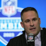 
              Las Vegas Raiders head coach Josh McDaniels speaks during a press conference at the NFL football scouting combine in Indianapolis, Tuesday, Feb. 28, 2023. (AP Photo/Michael Conroy)
            