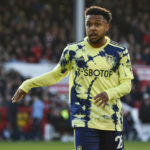 
              Leeds United's Weston McKennie gestures during the English Premier League soccer match between Nottingham Forest and Leeds United at City Ground stadium in Nottingham, England, Sunday, Feb. 5, 2023. (AP Photo/Rui Vieira)
            