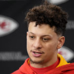 
              Kansas City Chiefs quarterback Patrick Mahomes talks to the media before an NFL football workout Thursday, Feb. 2, 2023, in Kansas City, Mo. The Chiefs are scheduled to play the Philadelphia Eagles in Super Bowl LVII on Sunday, Feb. 12, 2023. (AP Photo/Charlie Riedel)
            